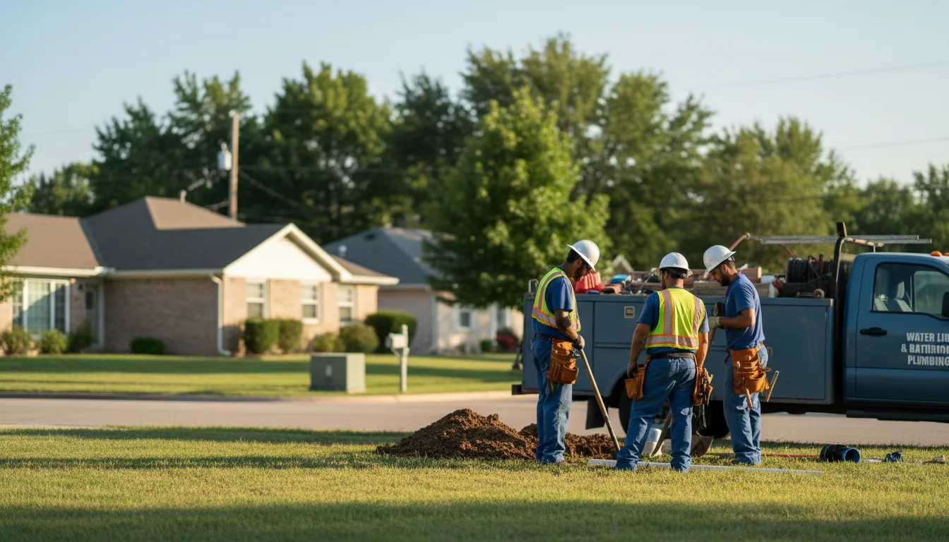 Residential water line and bathroom plumbing service in Birmingham, IA